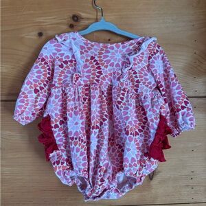 Ruffle Butts Pink and Red Heart Bodysuit
